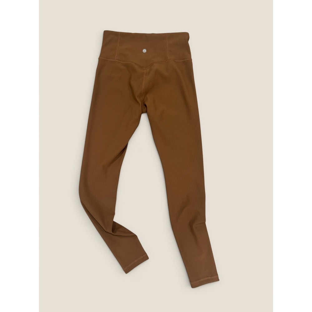 Athleta Elation Rib Tight Brown High Waisted Ribbed Leggings Womens Small - Picture 3 of 5